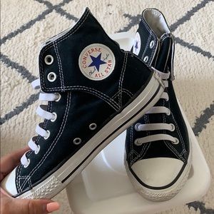 Black Converse high tops size 6 in womens